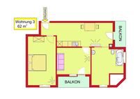 Grundriss Wohnung 3 - Ferienwohnung Zellberg